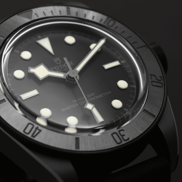 Montre Tudor Black Bay Ceramic automatique cadran noir bracelet cuir et caoutchouc noir 41 mm M79210CNU-0001