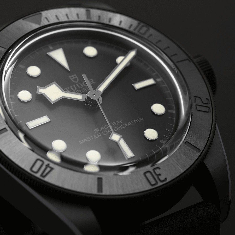 Montre Tudor Black Bay Ceramic automatique cadran noir bracelet cuir et caoutchouc noir 41 mm M79210CNU-0001