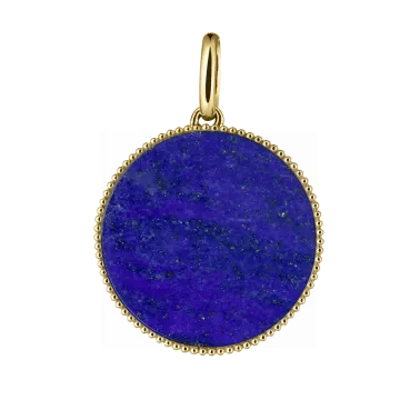 Lepage Colette Lune Perlée yellow gold and lapis lazuli medal