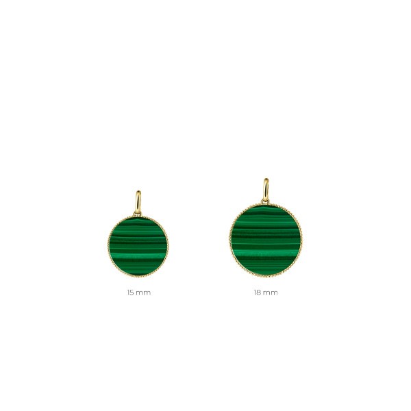 Lepage Colette Lune Perlée yellow gold and malachite medal