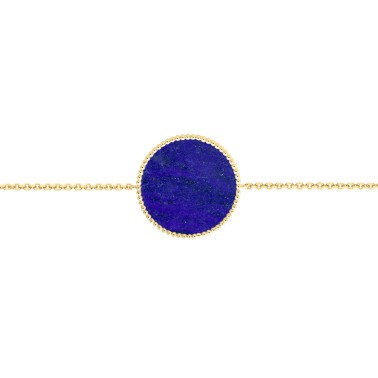Bracelet Lepage Colette Lune Perlée or jaune et lapis lazuli - LEP9CHLPJ