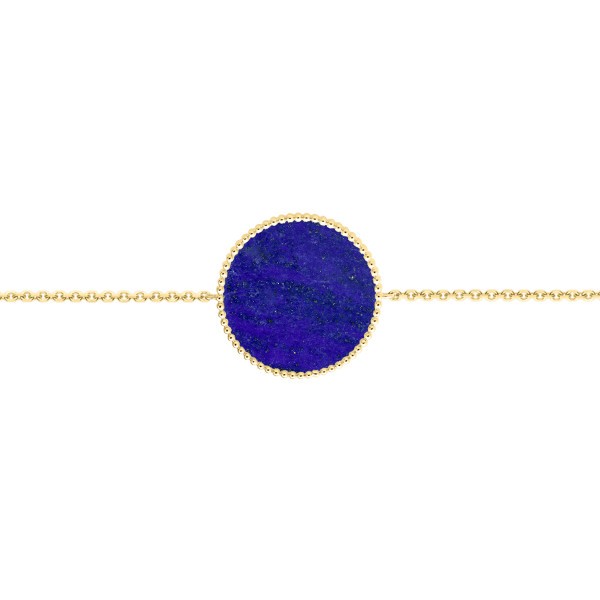 Bracelet Lepage Colette Lune Perlée or jaune et lapis lazuli - LEP9CHLPJ