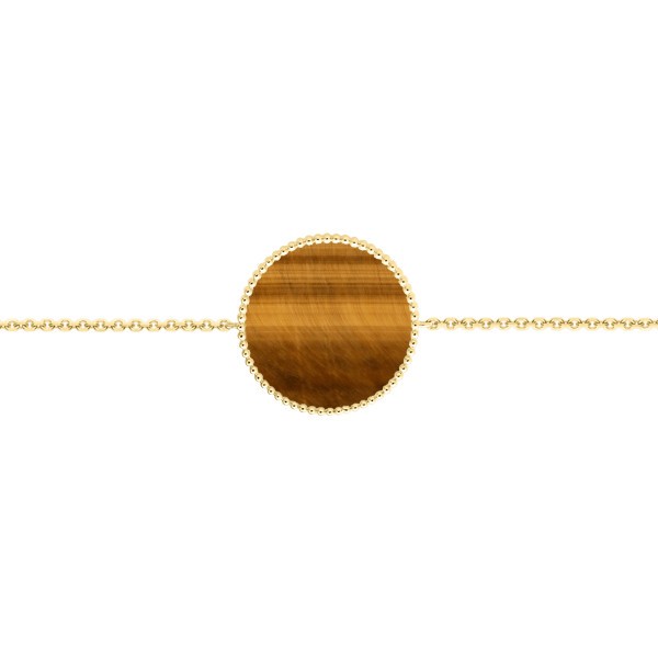 Bracelet Lepage Colette Lune Perlée yellow gold and tiger eye