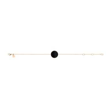 Bracelet Lepage Colette Lune Perlée pink gold and onyx