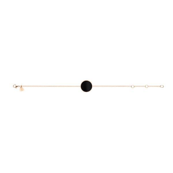 Bracelet Lepage Colette Lune Perlée pink gold and onyx