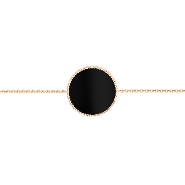 Bracelet Lepage Colette Lune Perlée pink gold and onyx