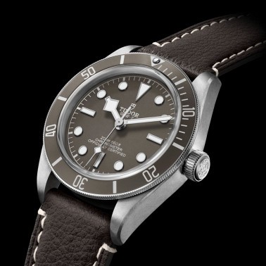 Tudor Black Bay Fifty-Eight 925 automatic watch with taupe dial and brown leather strap 39 mm M79010SG-0001