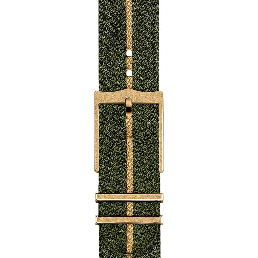 Montre Tudor Black Bay Fifty-Eight Or Jaune automatique cadran vert bracelet cuir croco marron 39 mm M79018V-0001