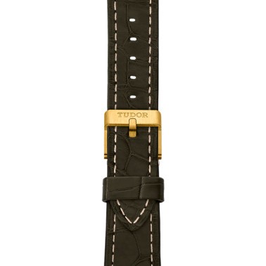 Montre Tudor Black Bay Fifty-Eight Or Jaune automatique cadran vert bracelet cuir croco marron 39 mm M79018V-0001