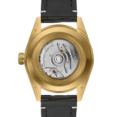 Montre Tudor Black Bay Fifty-Eight Or Jaune automatique cadran vert bracelet cuir croco marron 39 mm M79018V-0001