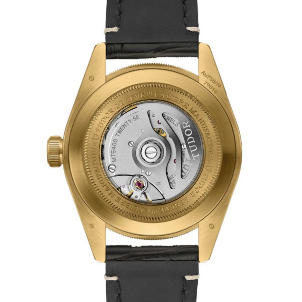 Montre Tudor Black Bay Fifty-Eight Or Jaune automatique cadran vert bracelet cuir croco marron 39 mm M79018V-0001