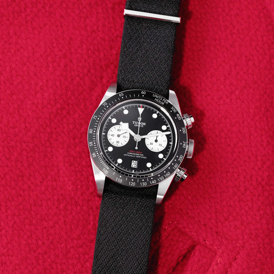 Tudor Black Bay Chrono automatic watch black dial black fabric strap 41 mm M79360N-0007