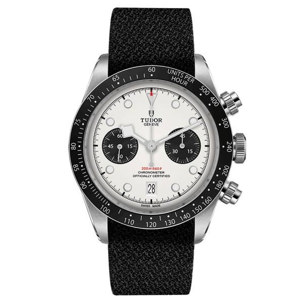 Tudor Black Bay Chrono automatic watch opaline dial black fabric strap 41 mm M79360N-0008