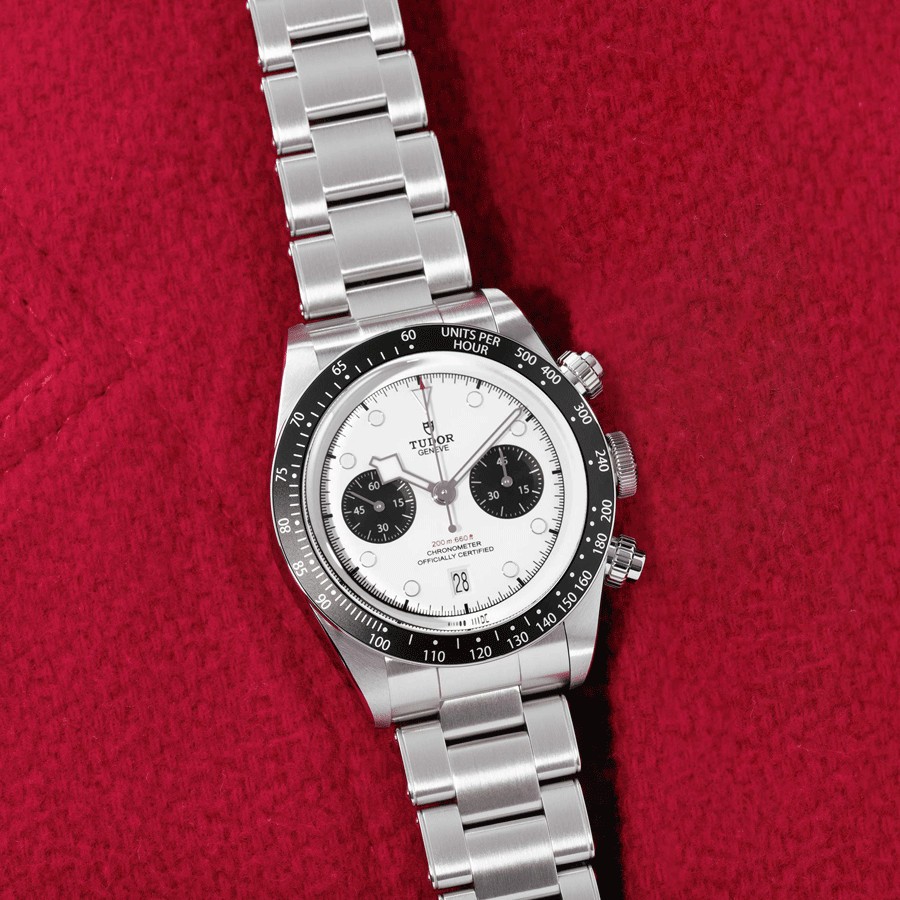 Tudor Black Bay Chrono automatic watch opaline dial steel bracelet 41 mm M79360N-0002