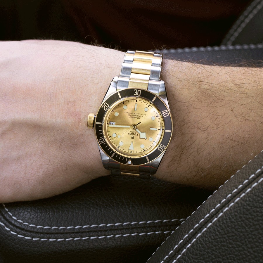 Tudor Black Bay S&G automatic watch champagne dial steel and yellow gold bracelet 41 mm M79733N-0004