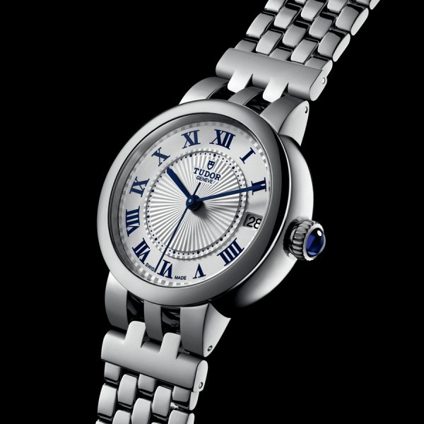 Montre Tudor Clair de Rose automatique index chiffres romains cadran opalin bracelet acier 34 mm M35800-0001