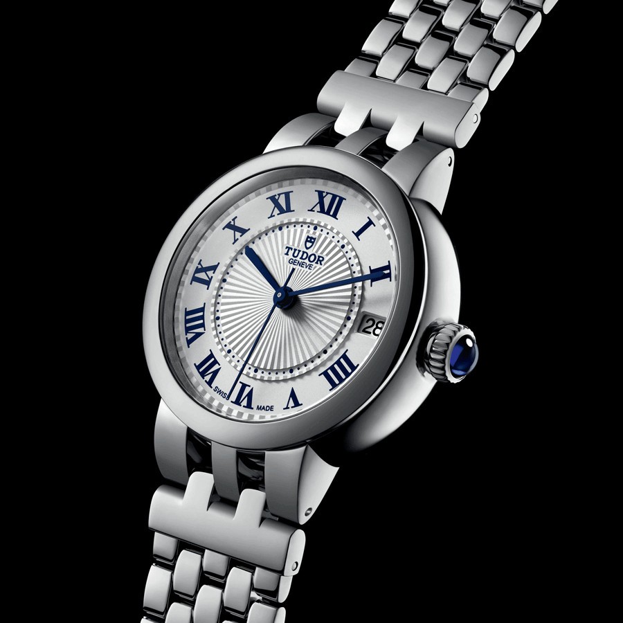Montre Tudor Clair de Rose automatique index chiffres romains cadran opalin bracelet acier 34 mm M35800-0001