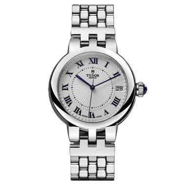Tudor Clair de Rose watch automatic index Roman numerals opaline dial steel bracelet 34 mm M35800-0001