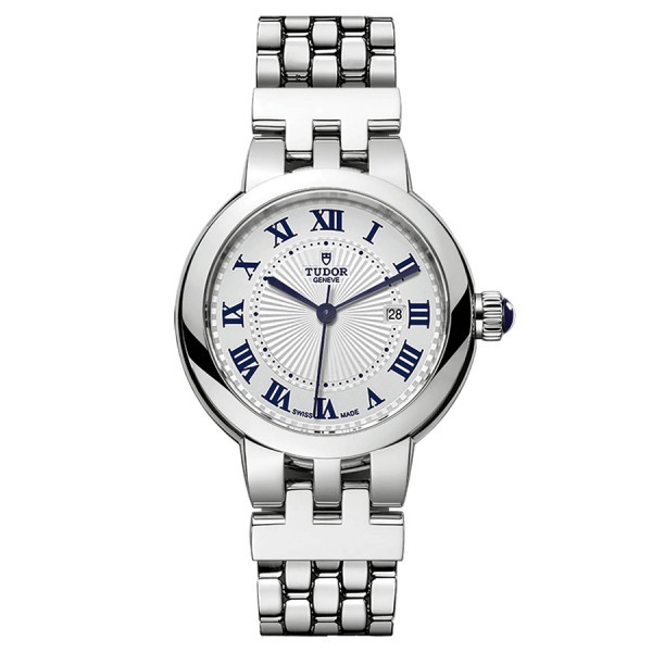 Tudor Clair de Rose watch automatic index Roman numerals opaline dial steel bracelet 30 mm M35500-0001