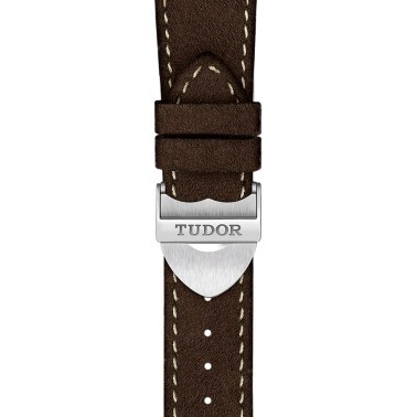 Tudor Black Bay Chrono S&G automatic watch yellow gold bezel and pushers black dial brown leather strap 41 mm M79363N-0002