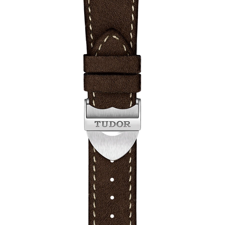 Tudor Black Bay Chrono S&G automatic watch yellow gold bezel and pushers black dial brown leather strap 41 mm M79363N-0002