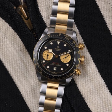 Tudor Black Bay Chrono S&G automatic watch yellow gold bezel and pushers black dial steel and yellow gold bracelet 41 mm M79363N