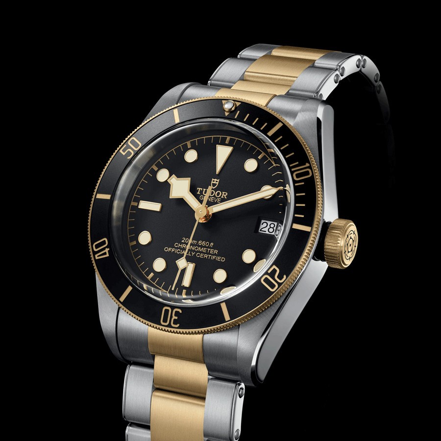 Montre Tudor Black Bay S&G automatique cadran noir bracelet acier et or jaune 41 mm M79733N-0008