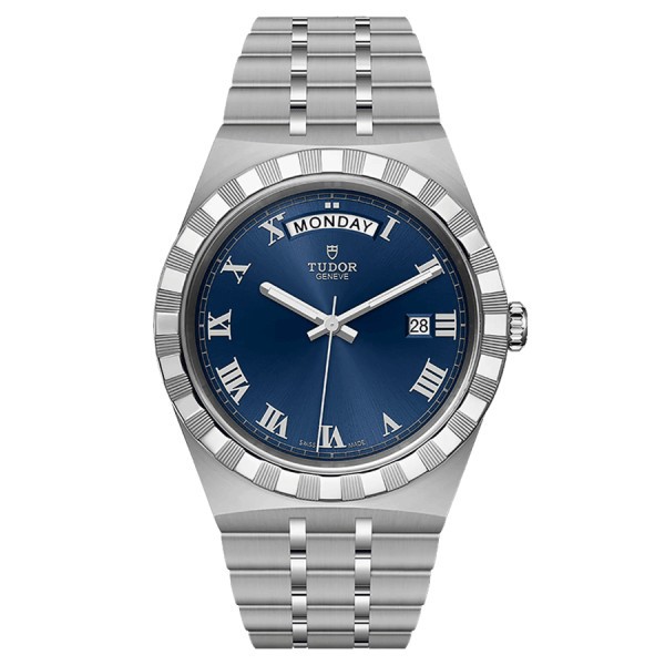 Tudor Royal automatic watch with Roman numerals blue sunray dial steel bracelet 41 mm M28600-0005