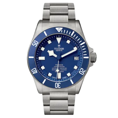Tudor Pelagos automatic watch right-hand version blue dial titanium bracelet 42 mm M25600TB-0001