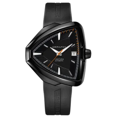 Montre Hamilton Ventura Elvis80 cadran noir bracelet caoutchouc noir - SOLDAT PL