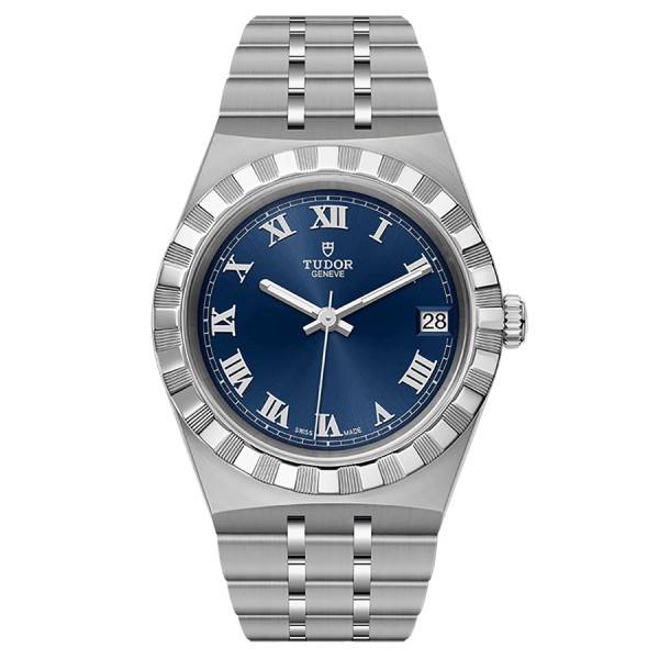 Tudor Royal automatic watch blue dial steel bracelet 34 mm M28400-0006