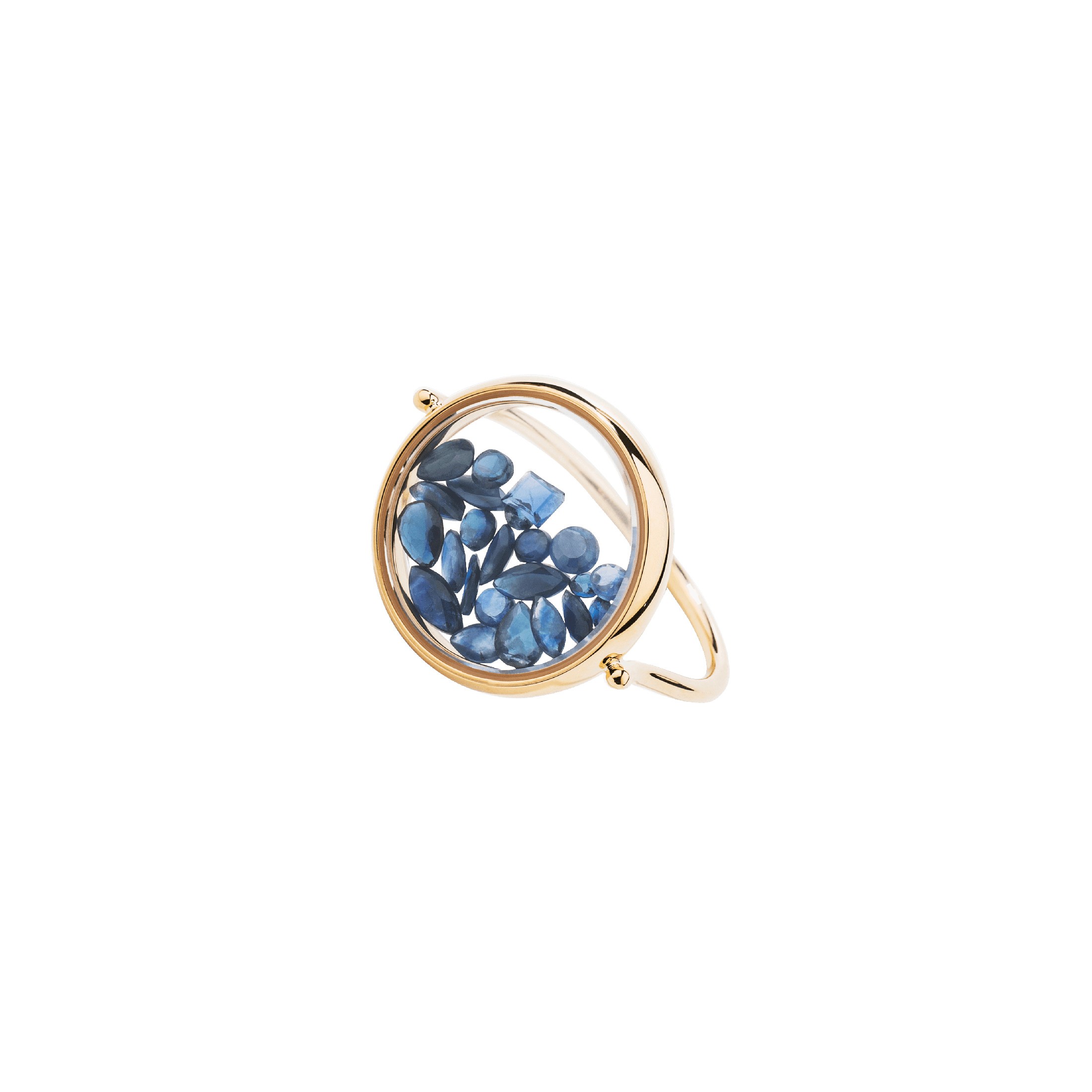 Chivor ring Aurélie Bidermann in yellow gold and blue saphirre