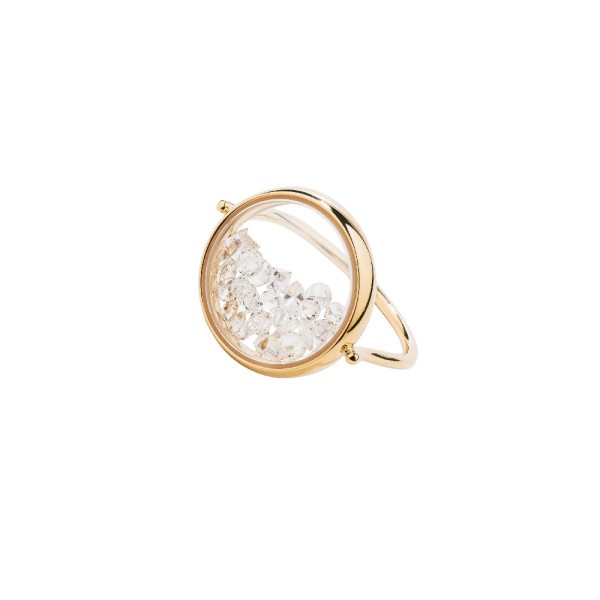 Bague Aurélie Bidermann Chivor en or jaune et diamants