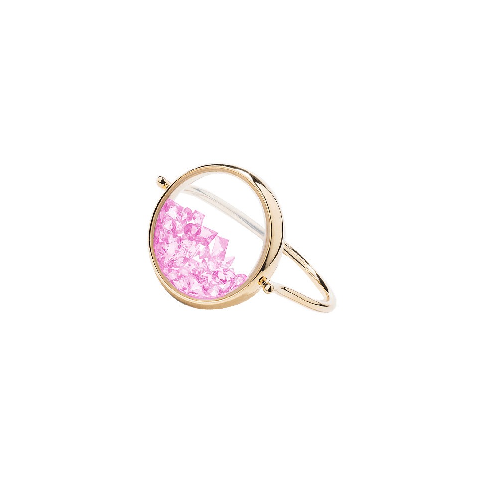 Bague Aurélie Bidermann Chivor en or jaune et saphirs roses CHIBA01SRL