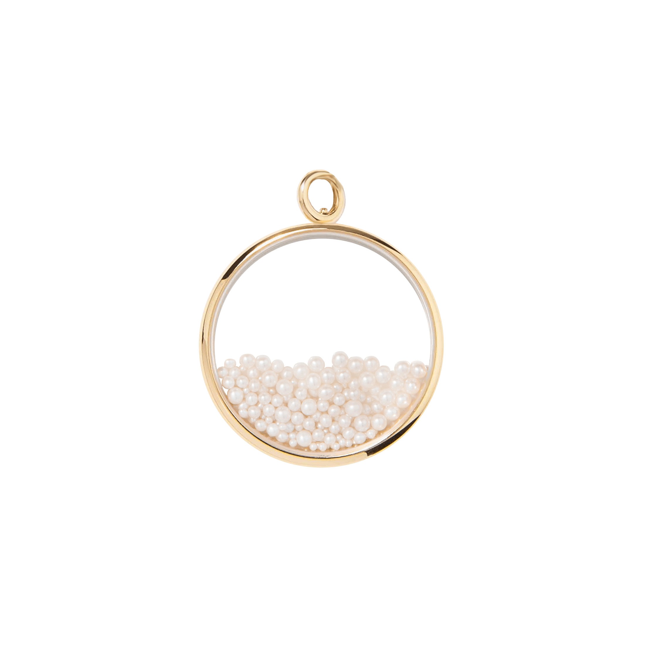 Large Chivor pendant Aurélie Bidermann in yellow gold and pearls