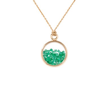 Pendentif Aurélie Bidermann Chivor Petit Modèle en or jaune et émeraudes - CHISA02EM