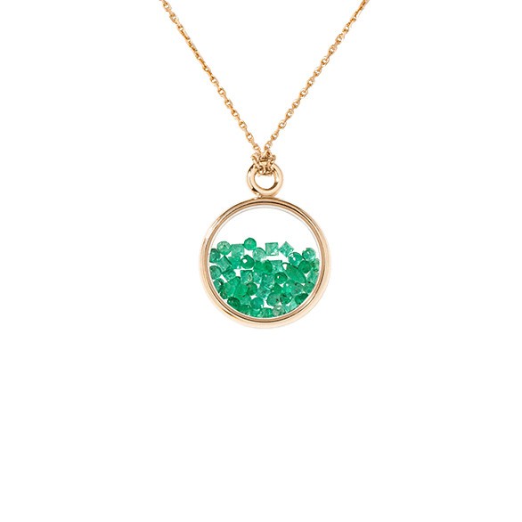 Pendentif Aurélie Bidermann Chivor Petit Modèle en or jaune et émeraudes - CHISA02EM