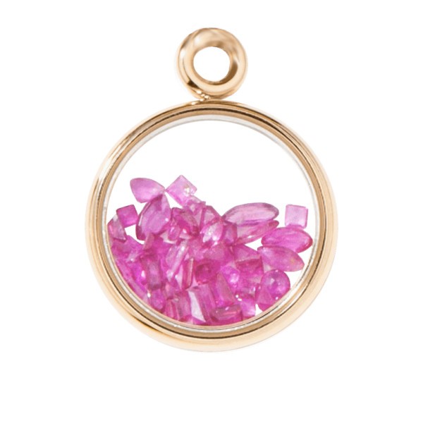 Pendentif Aurélie Bidermann Chivor Petit Modèle en or jaune et saphirs roses