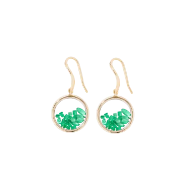 Boucles d'oreilles Aurélie Bidermann Chivor en or jaune et émeraudes - CHIBO01EM