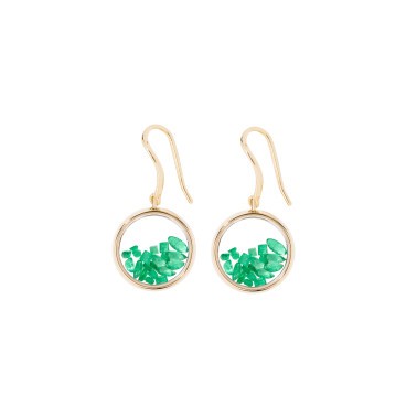Boucles d'oreilles Aurélie Bidermann Chivor en or jaune et émeraudes