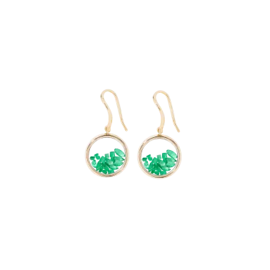 Boucles d'oreilles Aurélie Bidermann Chivor en or jaune et émeraudes - CHIBO01EM