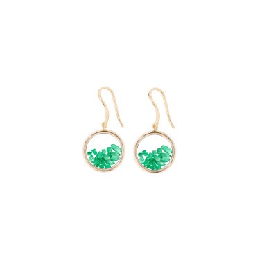 Boucles d'oreilles Aurélie Bidermann Chivor en or jaune et émeraudes
