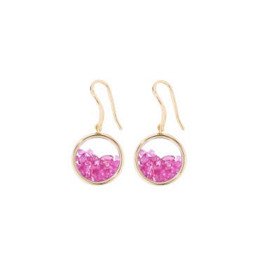 Boucles d'oreilles Aurélie Bidermann Chivor en or jaune et rubis