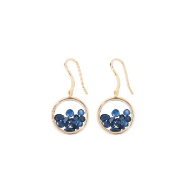 Boucles d'oreilles Aurélie Bidermann Chivor en or jaune et saphirs bleus