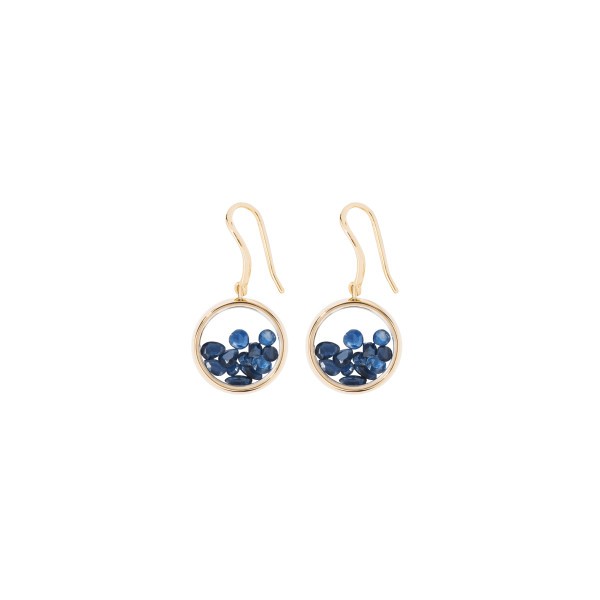 Boucles d'oreilles Aurélie Bidermann Chivor en or jaune et saphirs bleus