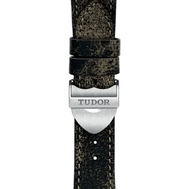 Montre Tudor Black Bay S&G automatique lunette or jaune cadran champagne bracelet cuir vieilli brun 41 mm M79733N-0003