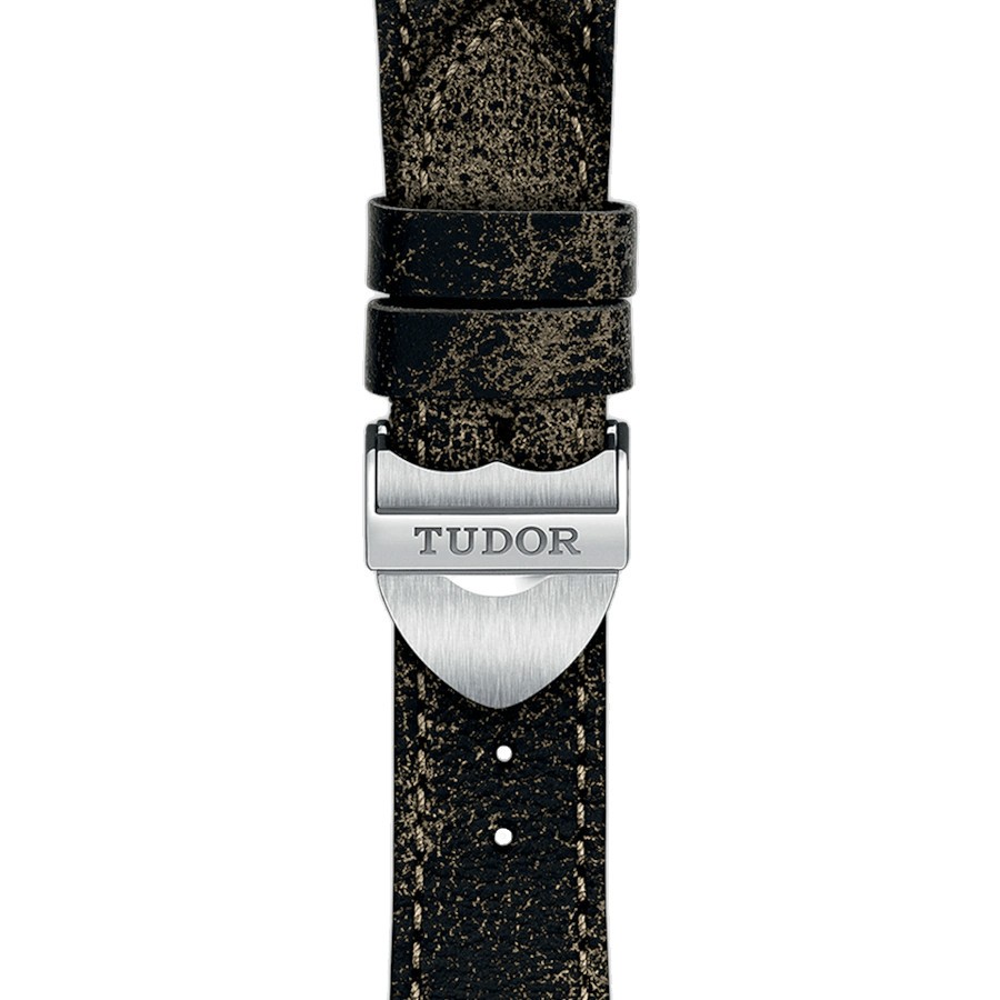 Montre Tudor Black Bay S&G automatique lunette or jaune cadran champagne bracelet cuir vieilli brun 41 mm M79733N-0003