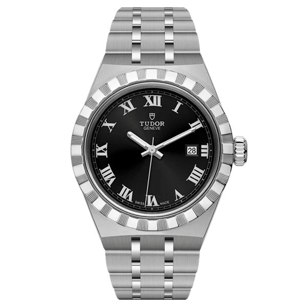 Tudor Royal automatic watch black dial steel bracelet 28 mm M28300-0003