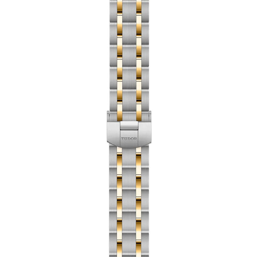 Montre Tudor Royal automatique index chiffres romains cadran champagne bracelet acier et or jaune 28 mm M28303-0004