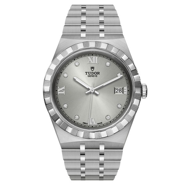 Tudor Royal automatic watch with diamond markers silver dial steel bracelet 38 mm M28500-0002
